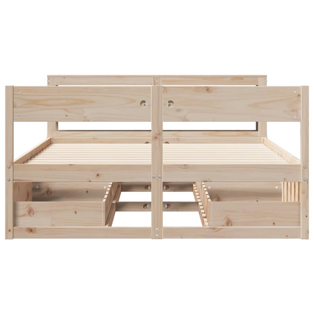 Bed Frame without Mattress 140x200 cm Solid Wood Pine