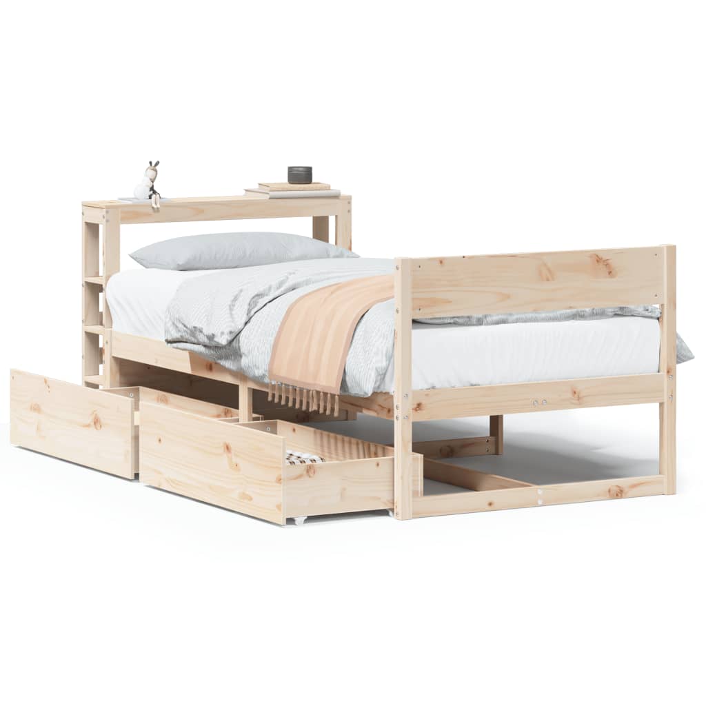 Bed Frame without Mattress 90x200 cm Solid Wood Pine