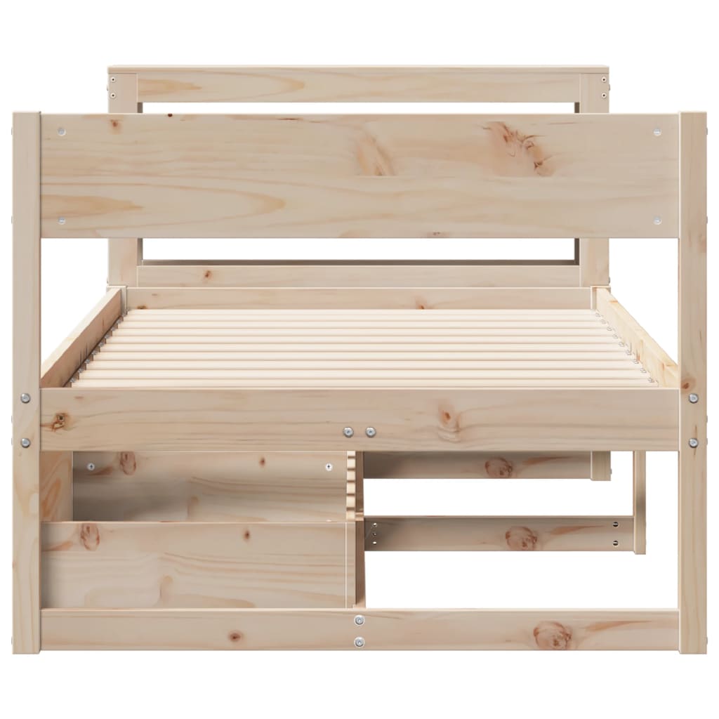 Bed Frame without Mattress 90x200 cm Solid Wood Pine