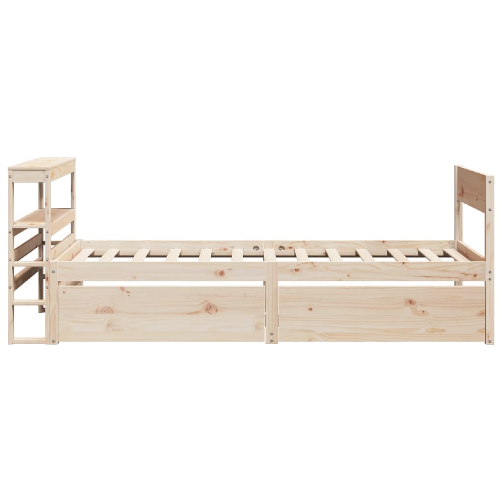 Bed Frame without Mattress 90x200 cm Solid Wood Pine