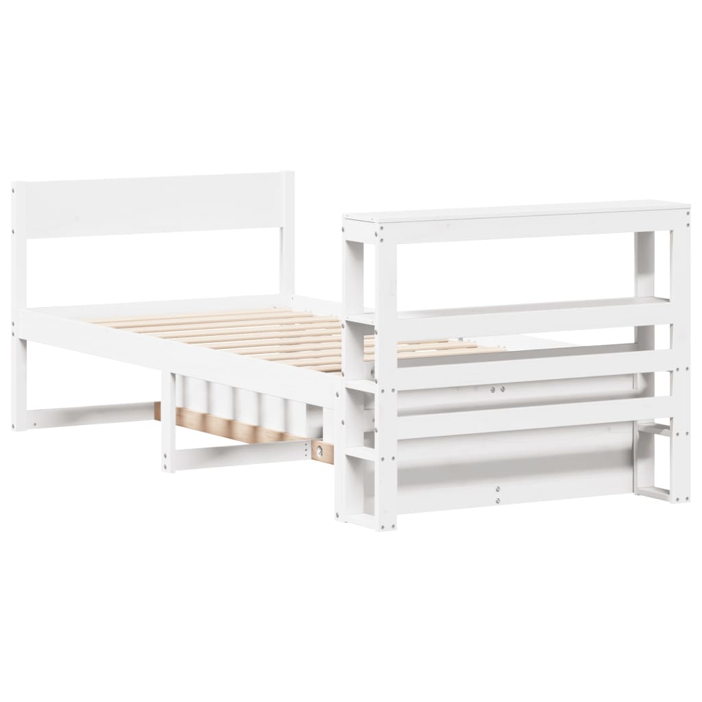 Bed Frame without Mattress White 90x200 cm Solid Wood Pine
