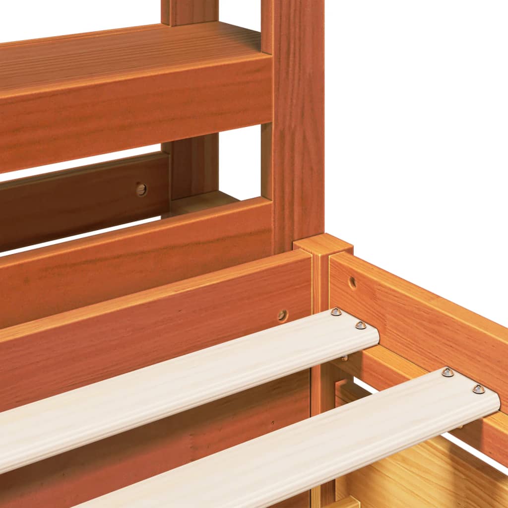 Bed Frame without Mattress Wax Brown 90x190 cm Single Solid Wood Pine