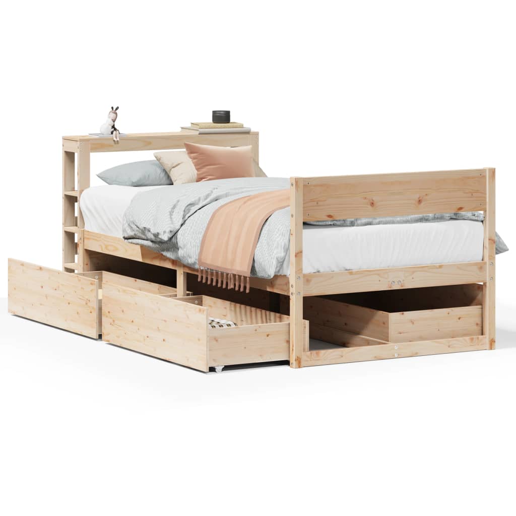 Bed Frame without Mattress 75x190 cm Small Single Solid Wood Pine
