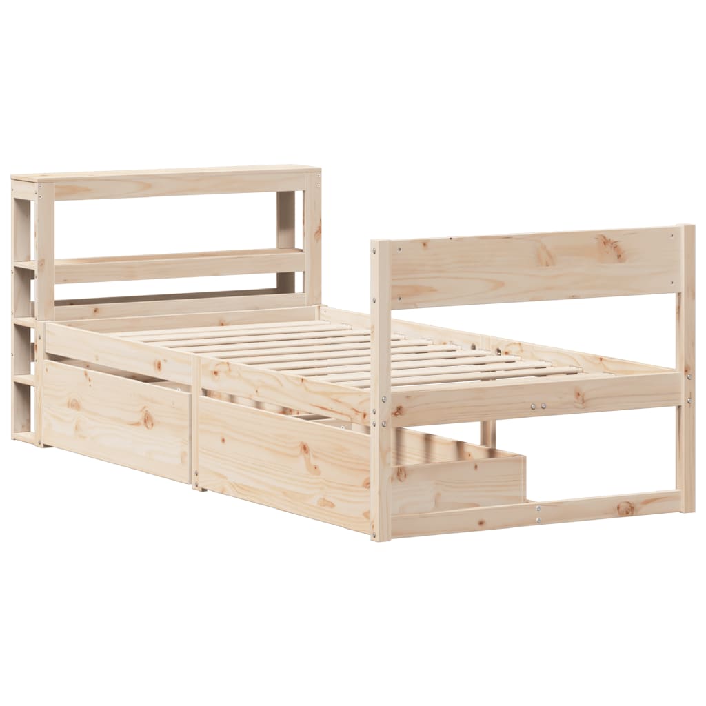 Bed Frame without Mattress 75x190 cm Small Single Solid Wood Pine