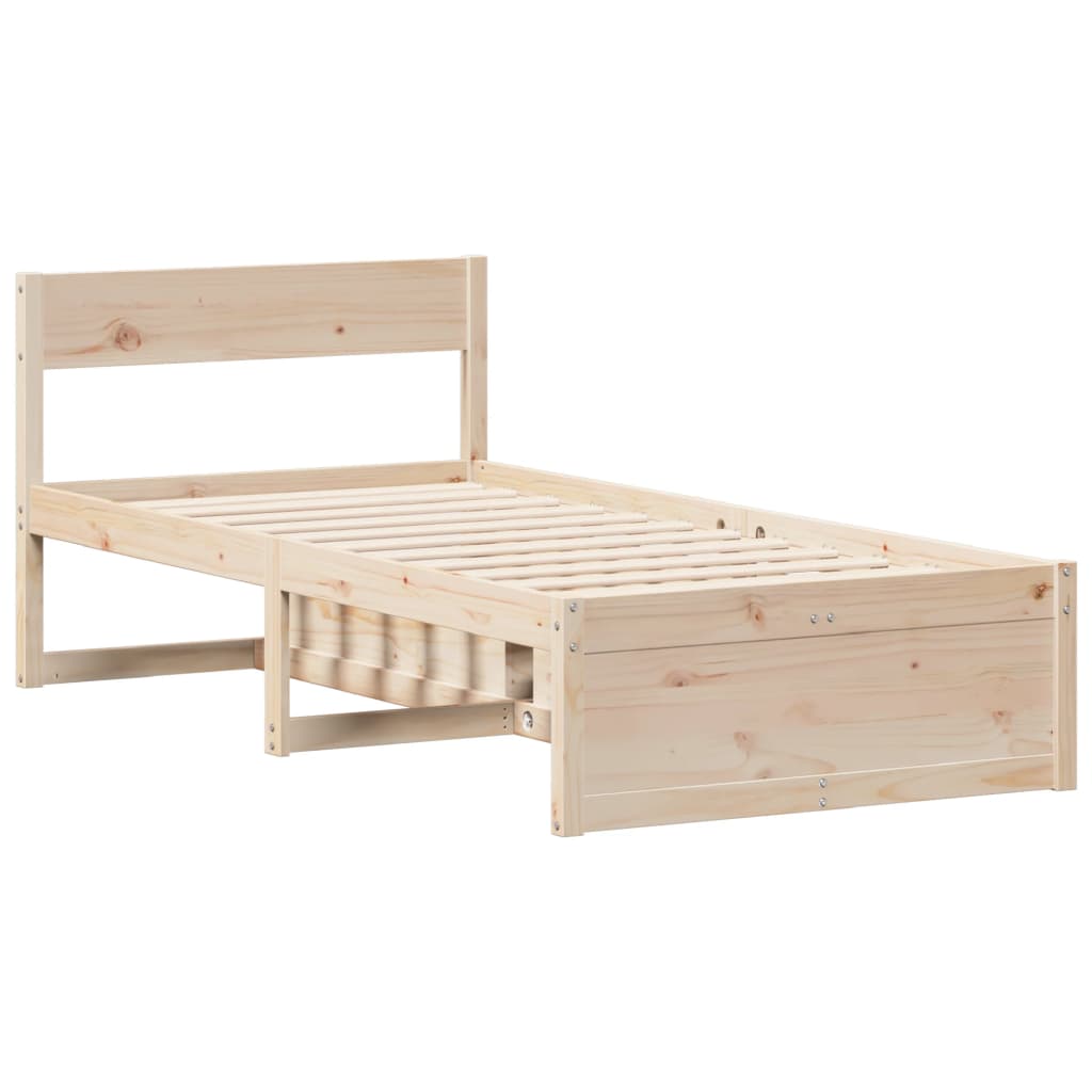 Bed Frame without Mattress 75x190 cm Small Single Solid Wood Pine