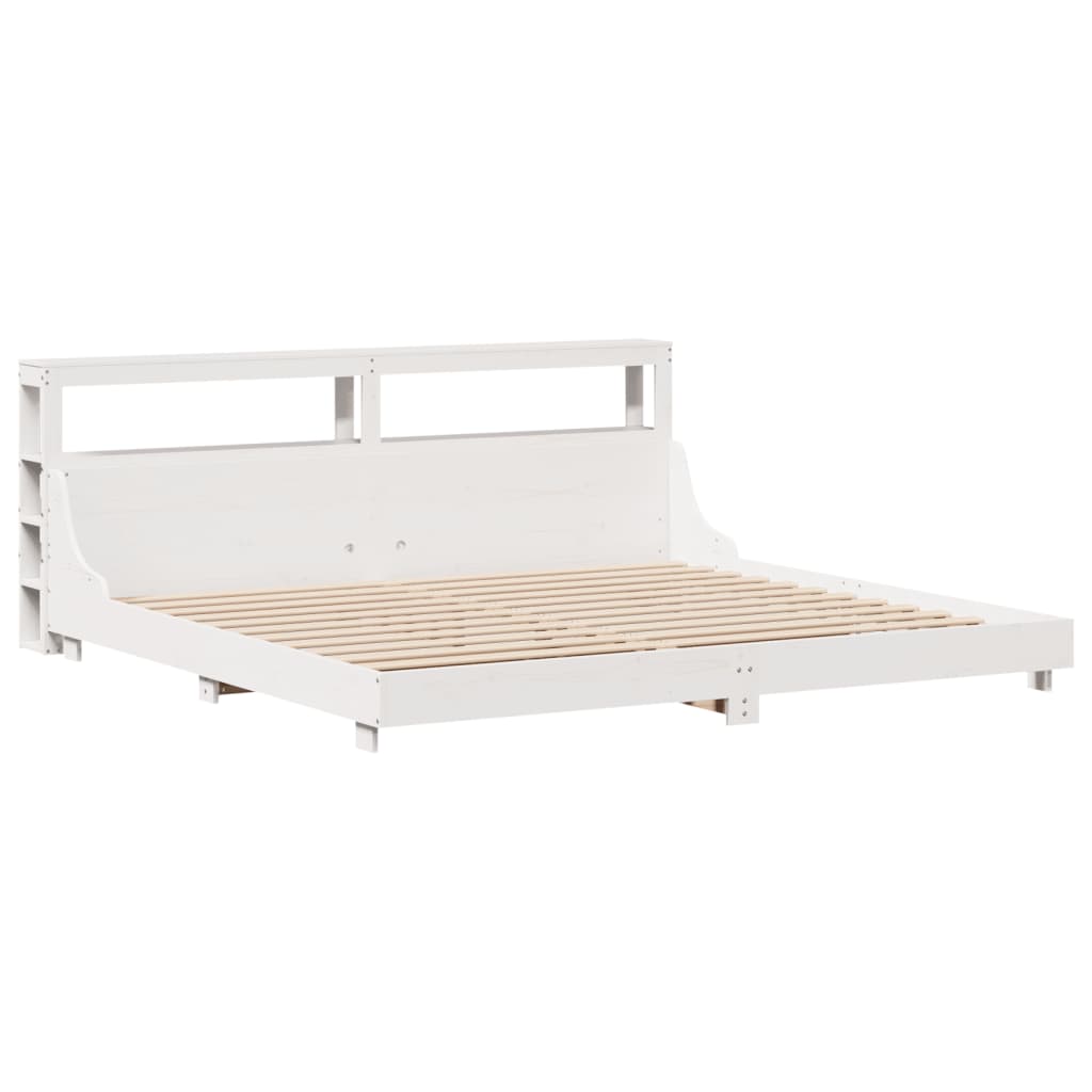 Bed Frame without Mattress White 180x200 cm Super King Solid Wood Pine