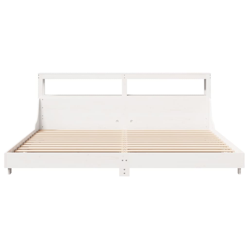 Bed Frame without Mattress White 180x200 cm Super King Solid Wood Pine