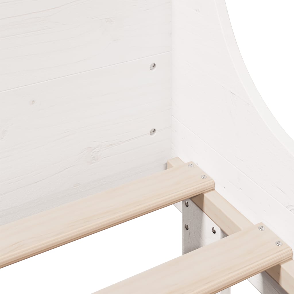 Bed Frame without Mattress White 150x200 cm King Size Solid Wood Pine