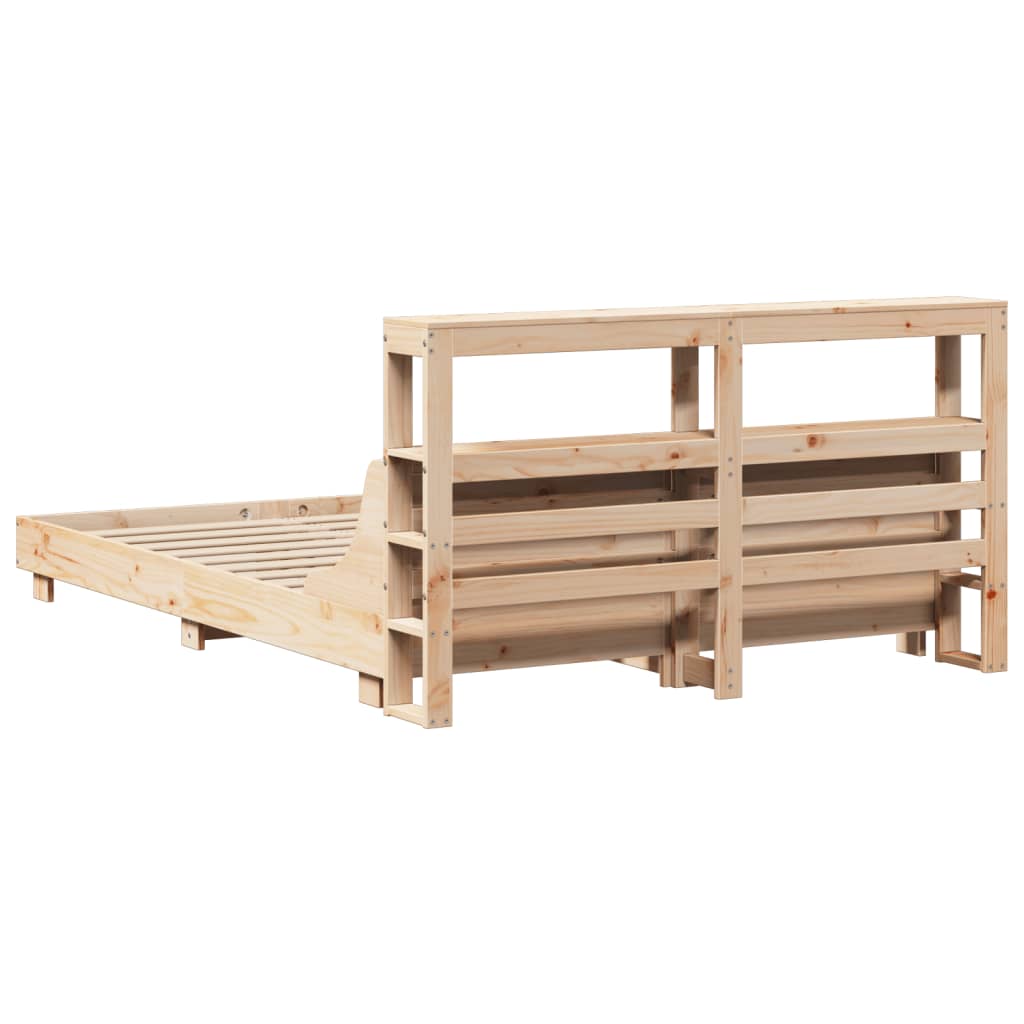 Bed Frame without Mattress 140x200 cm Solid Wood Pine