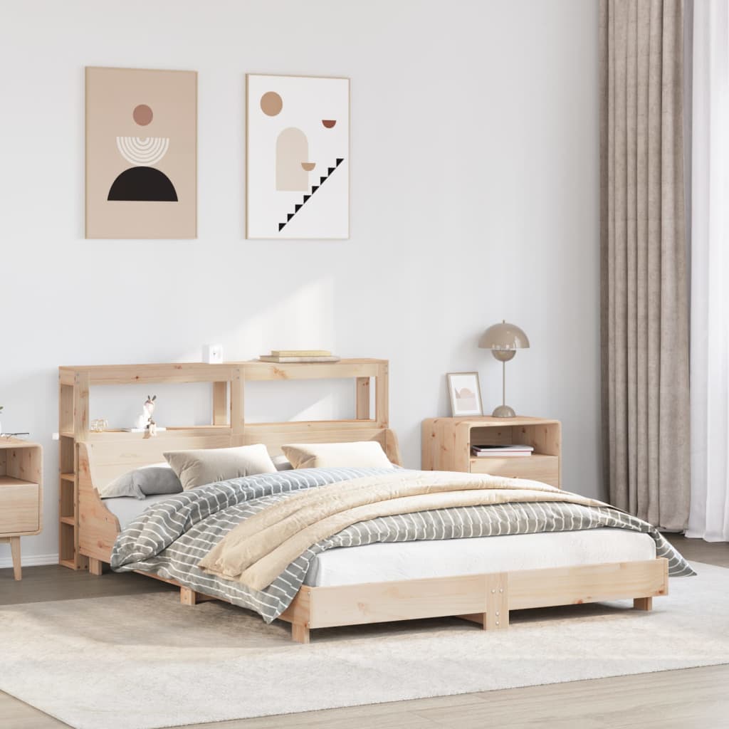 Bed Frame without Mattress 140x200 cm Solid Wood Pine