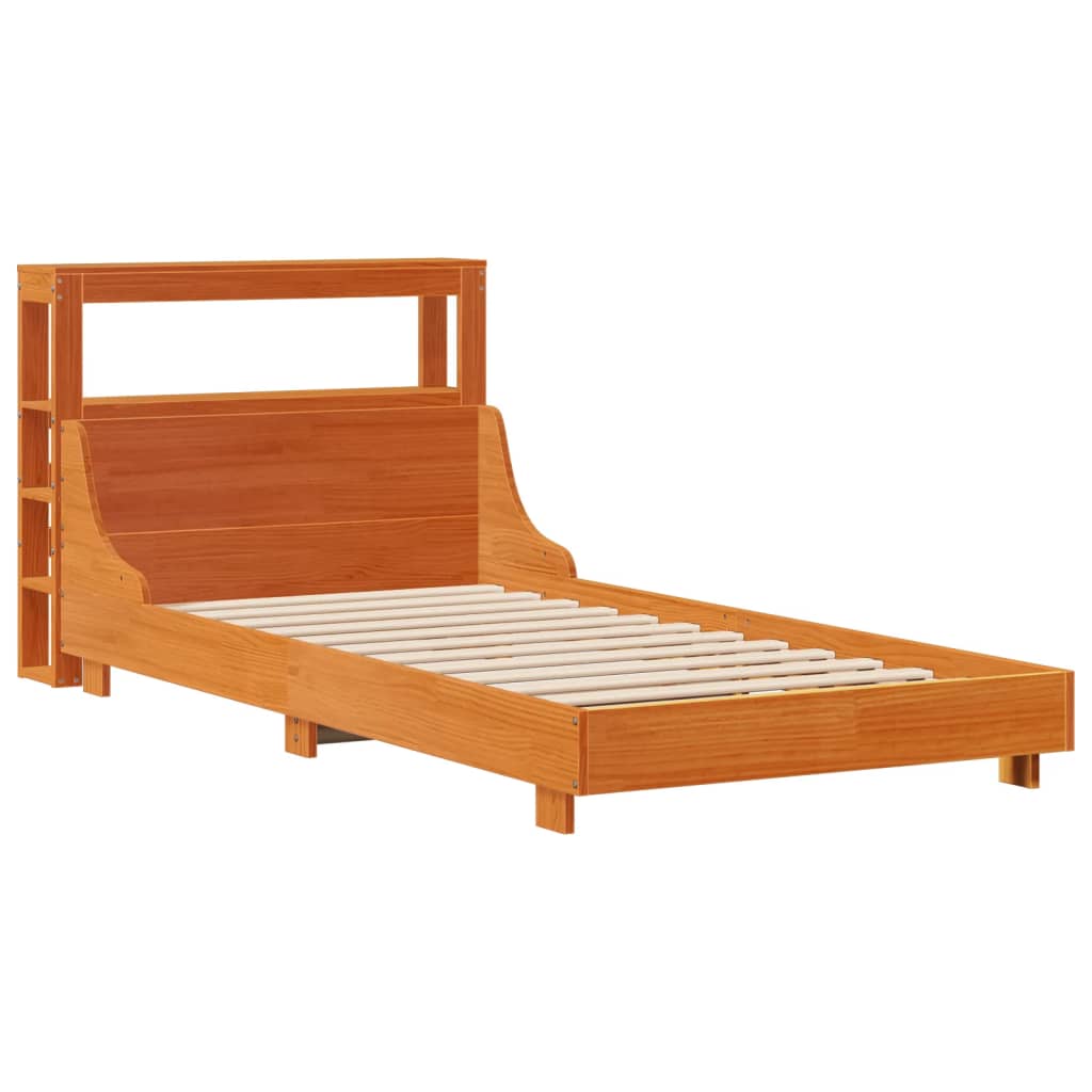 Bed Frame without Mattress Wax Brown 100x200 cm Solid Wood Pine