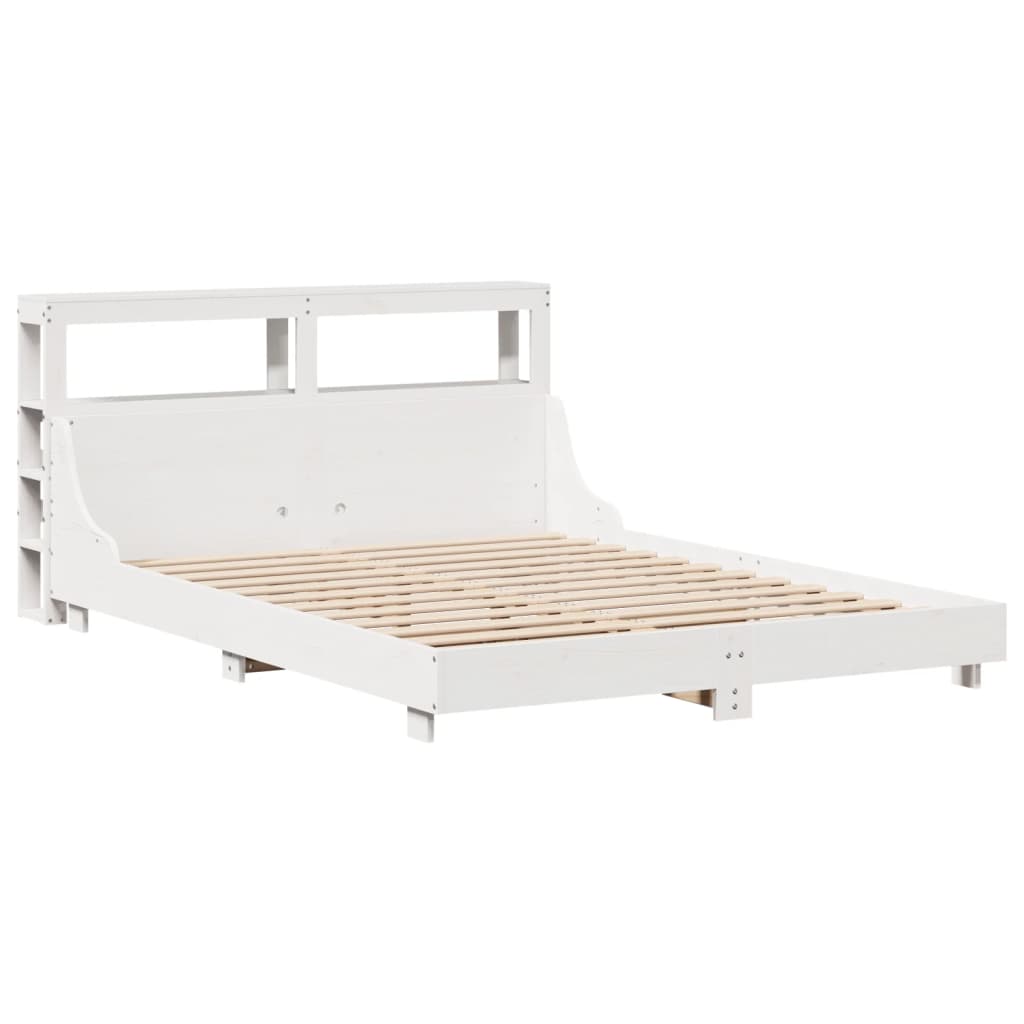 Bed Frame without Mattress White 140x190 cm Solid Wood Pine
