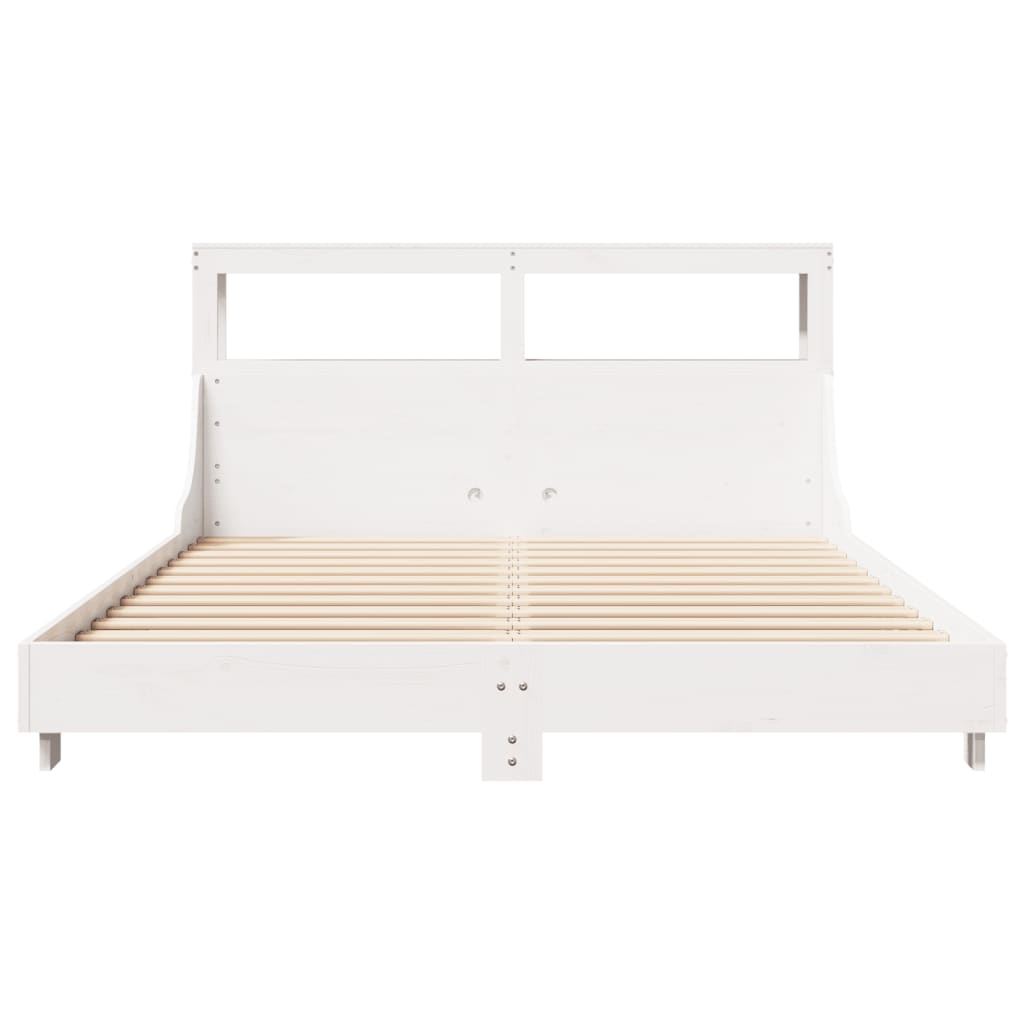 Bed Frame without Mattress White 140x190 cm Solid Wood Pine