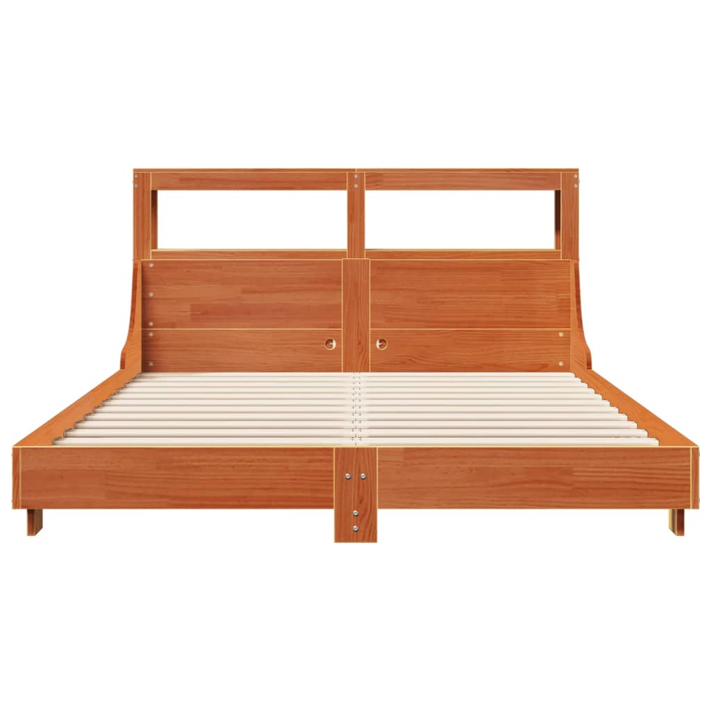 Bed Frame without Mattress Wax Brown 120x190 cm Small Double Solid Wood Pine