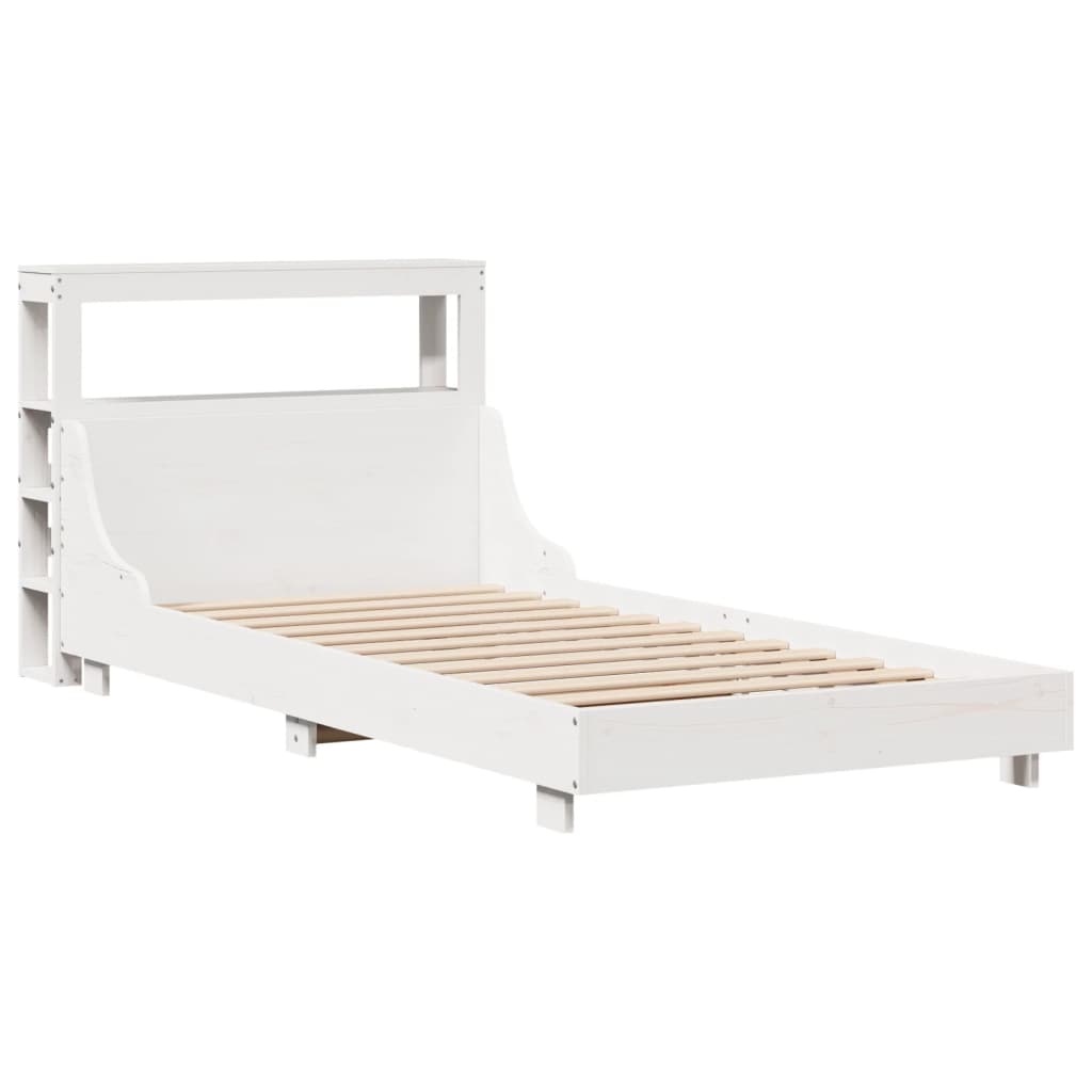 Bed Frame without Mattress White 90x190 cm Single Solid Wood Pine