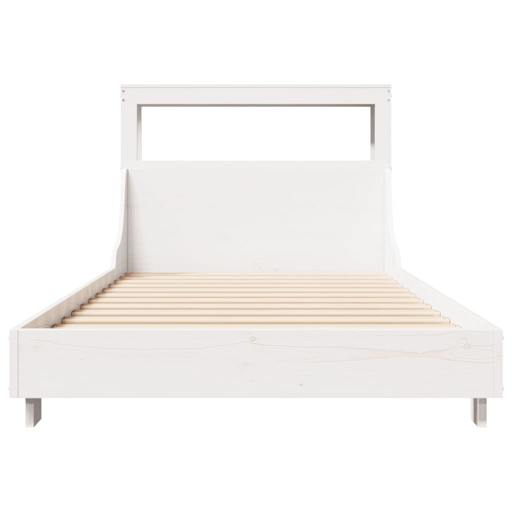 Bed Frame without Mattress White 90x190 cm Single Solid Wood Pine