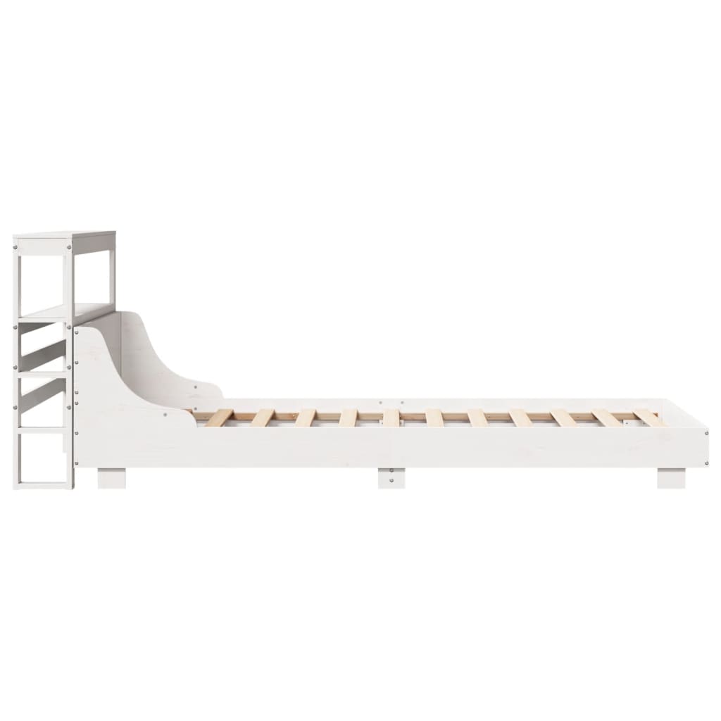 Bed Frame without Mattress White 90x190 cm Single Solid Wood Pine