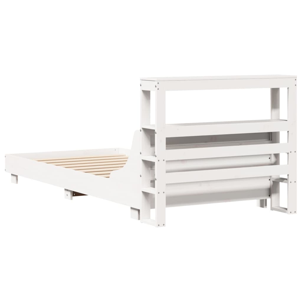 Bed Frame without Mattress White 90x190 cm Single Solid Wood Pine