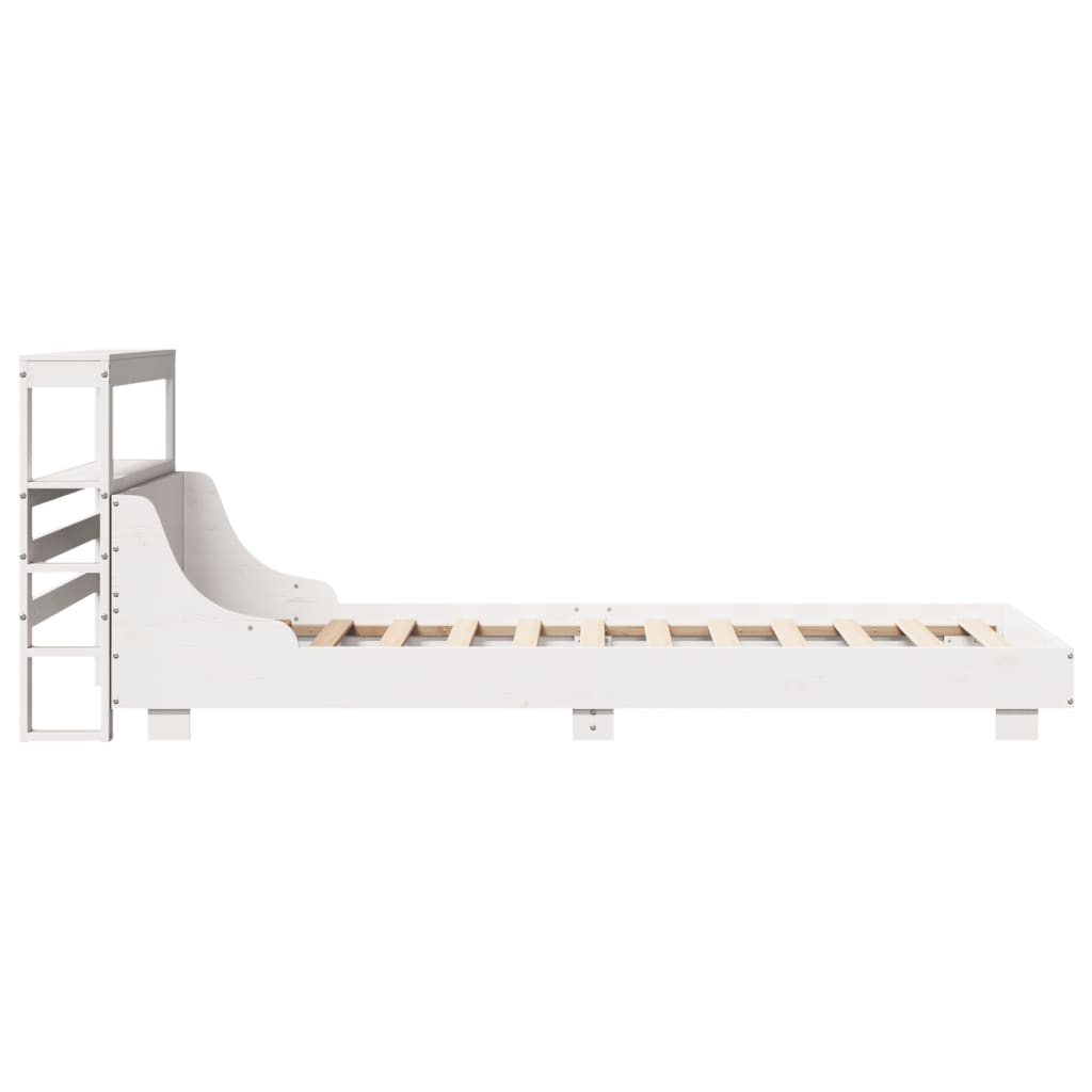 Bed Frame without Mattress White 75x190 cm Small Single Solid Wood Pine