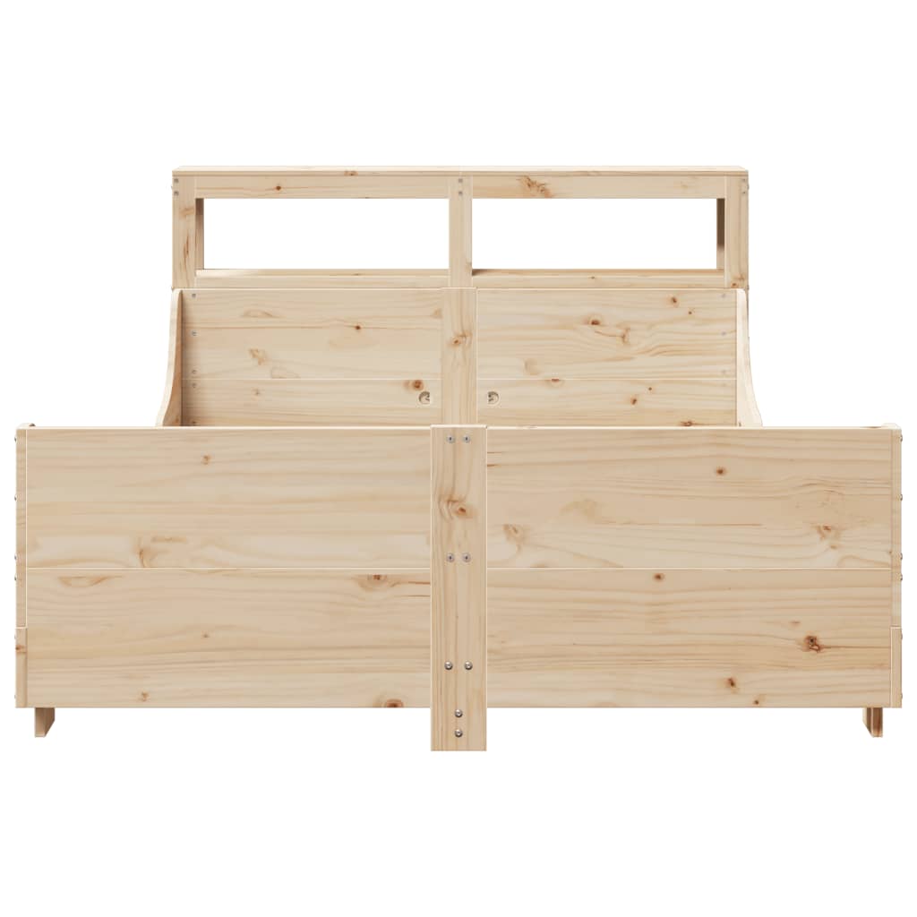 Bed Frame without Mattress 140x200 cm Solid Wood Pine