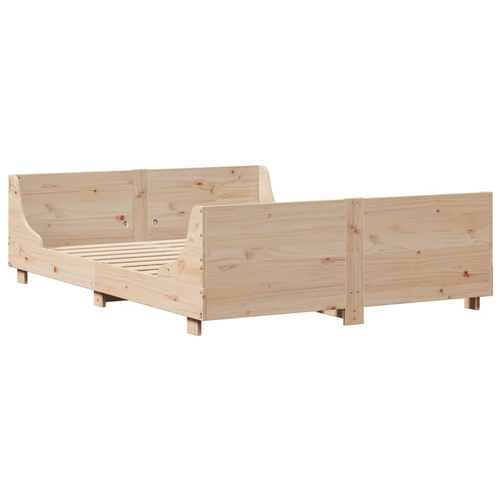Bed Frame without Mattress 140x200 cm Solid Wood Pine