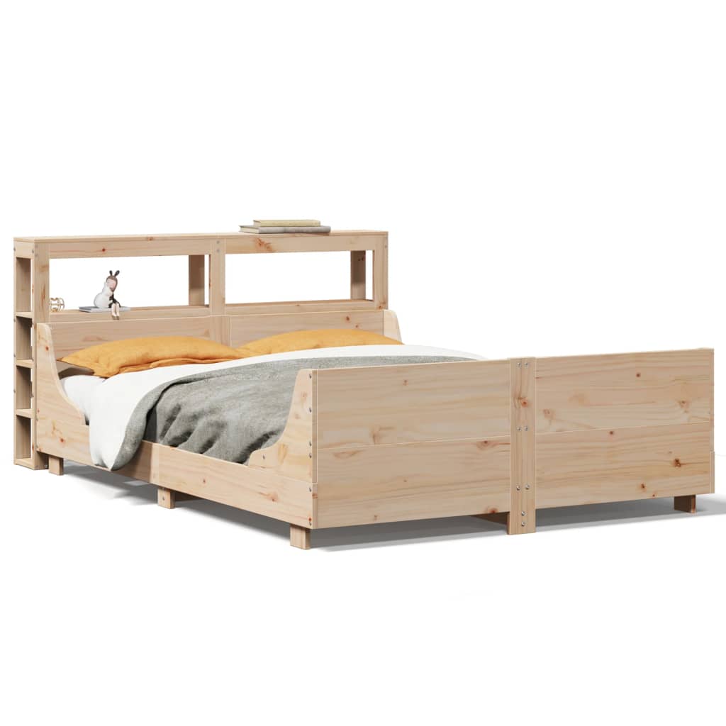 Bed Frame without Mattress 140x190 cm Solid Wood Pine