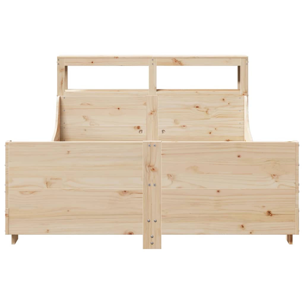 Bed Frame without Mattress 140x190 cm Solid Wood Pine