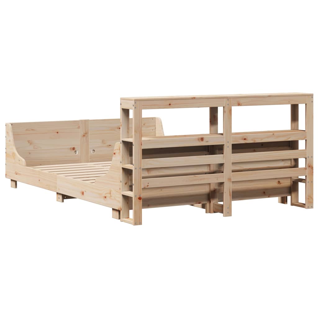 Bed Frame without Mattress 140x190 cm Solid Wood Pine