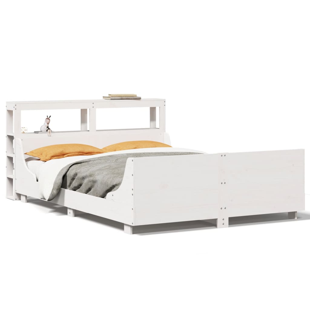 Bed Frame without Mattress White 120x190 cm Small Double Solid Wood Pine