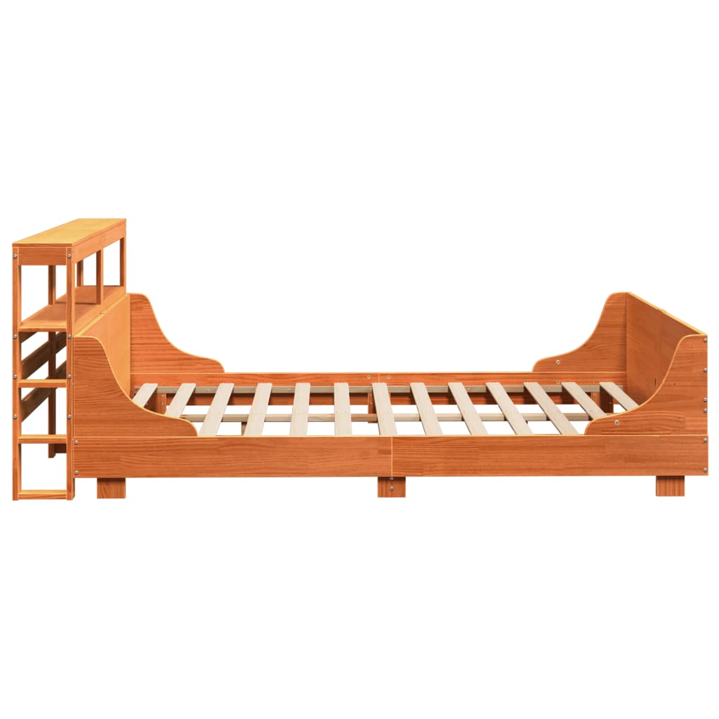 Bed Frame without Mattress Wax Brown 120x190 cm Small Double Solid Wood Pine