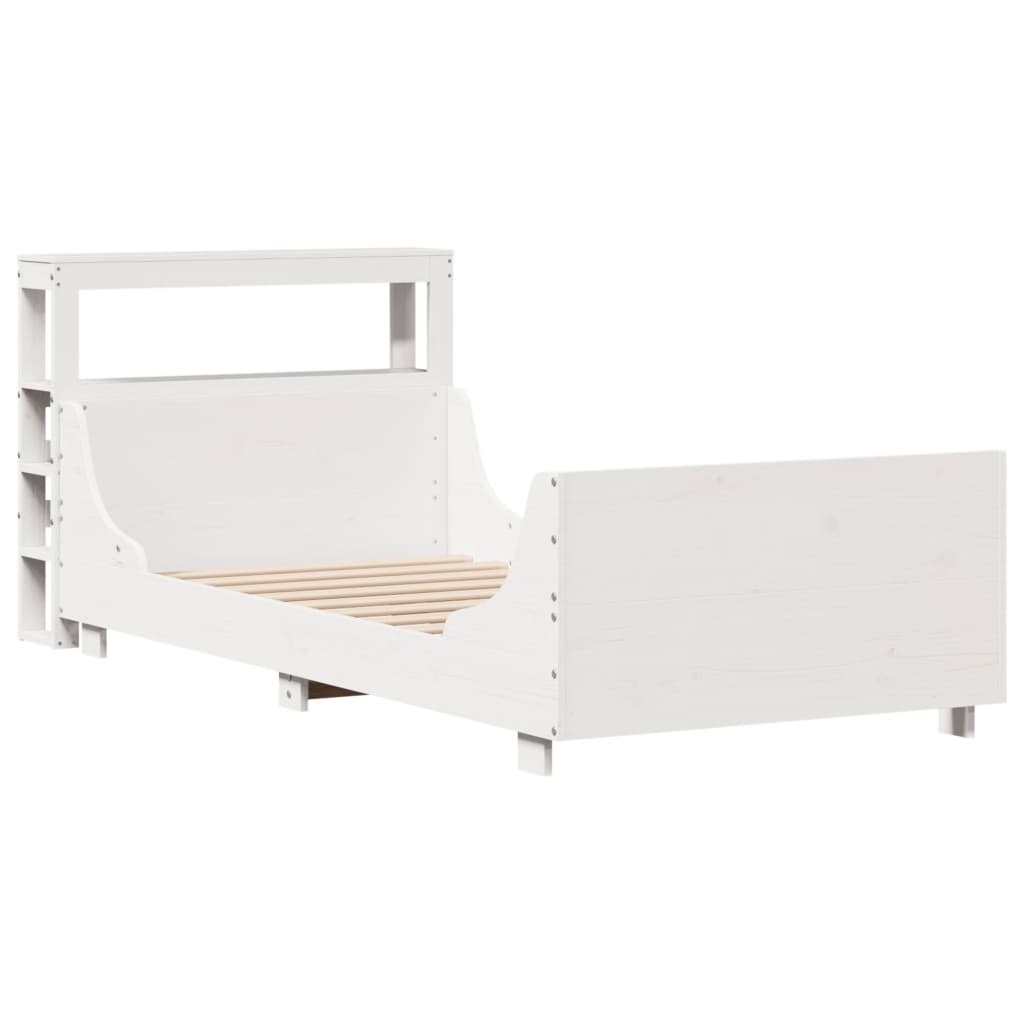 Bed Frame without Mattress White 90x190 cm Single Solid Wood Pine