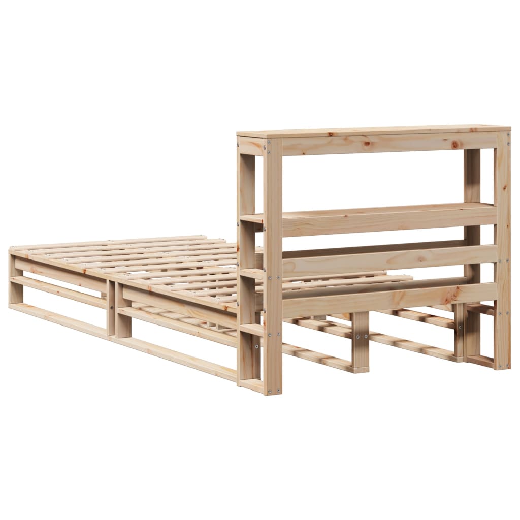 Bed Frame without Mattress 90x200 cm Solid Wood Pine