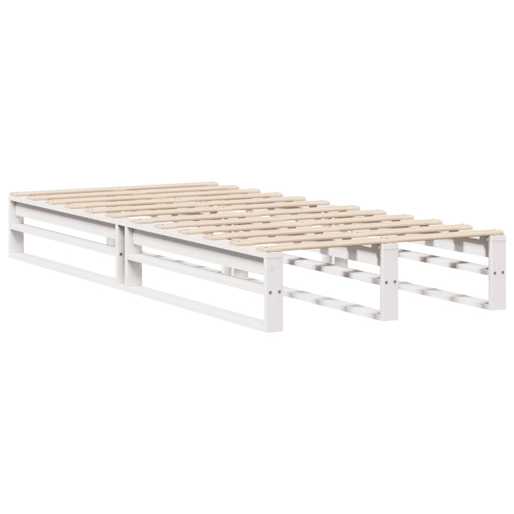 Bed Frame without Mattress White 90x200 cm Solid Wood Pine