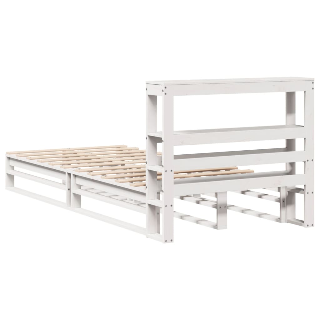 Bed Frame without Mattress White 90x200 cm Solid Wood Pine
