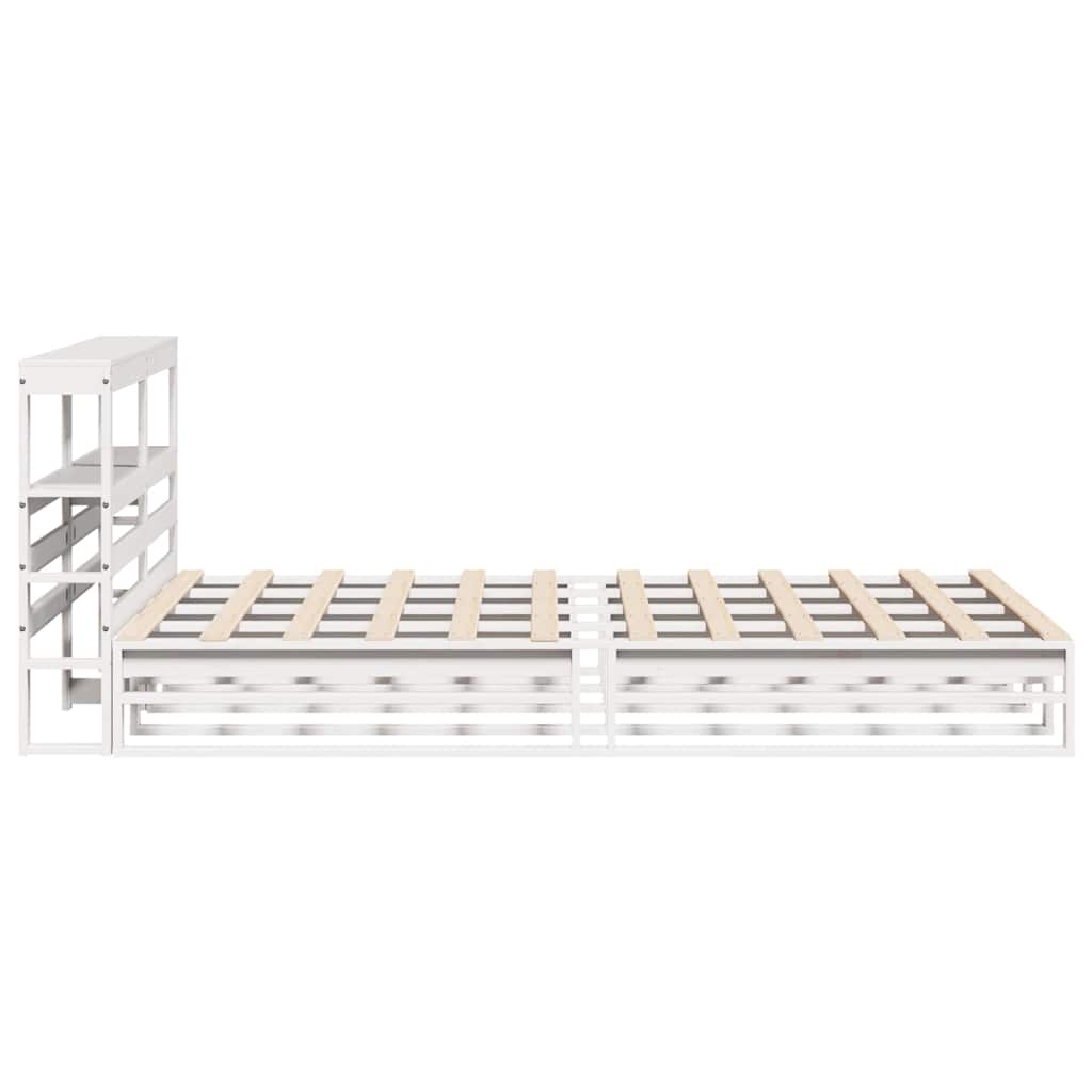 Bed Frame without Mattress White 120x200 cm Solid Wood Pine