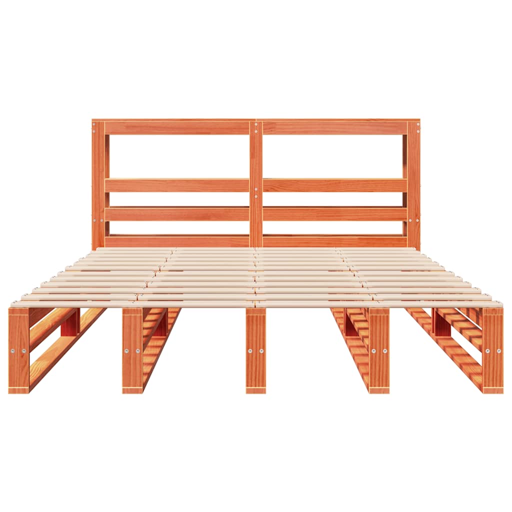 Bed Frame without Mattress Wax Brown 120x200 cm Solid Wood Pine
