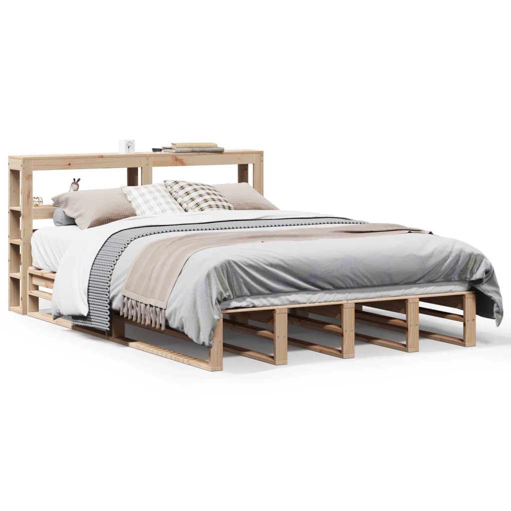 Bed Frame without Mattress 140x200 cm Solid Wood Pine