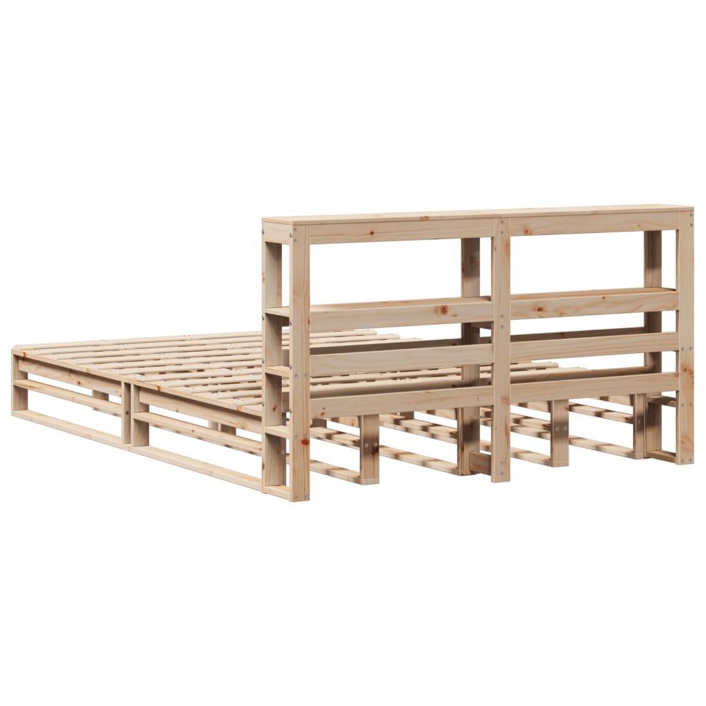 Bed Frame without Mattress 140x200 cm Solid Wood Pine