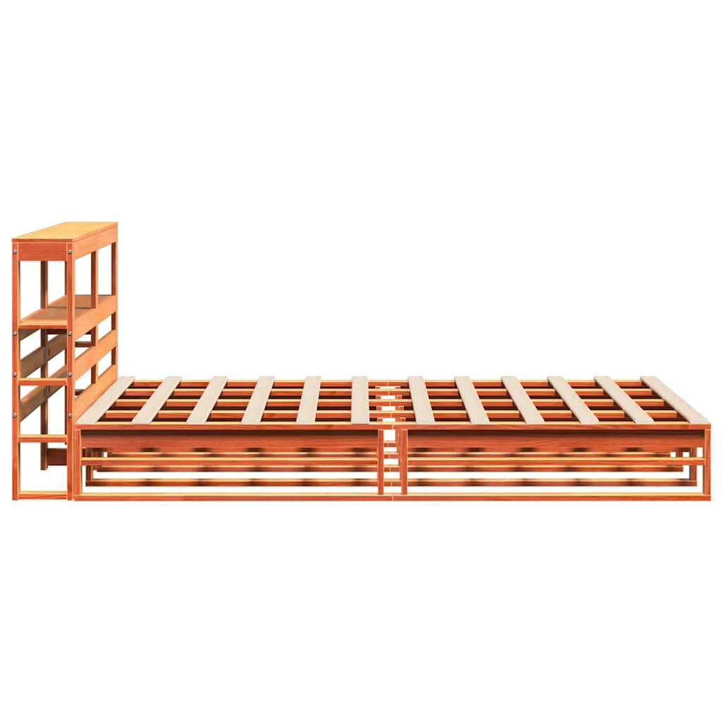 Bed Frame without Mattress Wax Brown 140x200 cm Solid Wood Pine