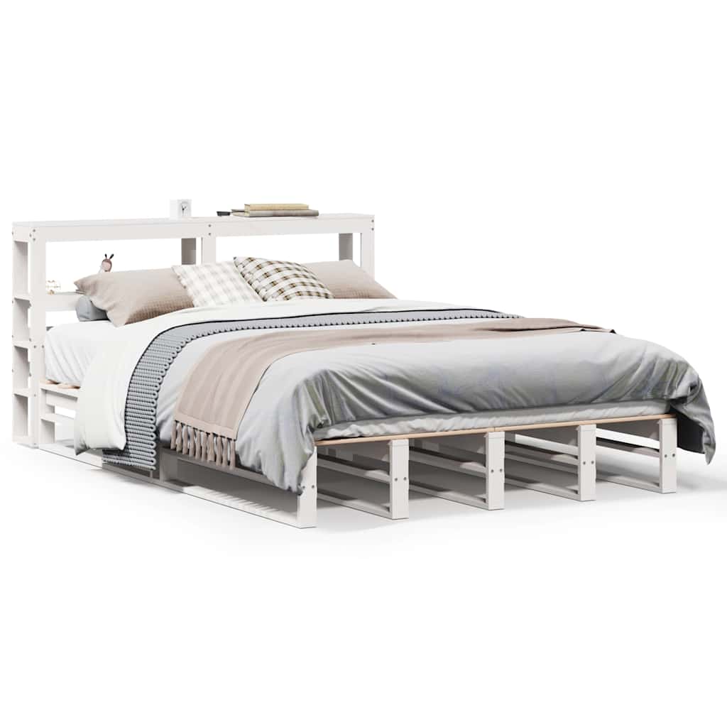 Bed Frame without Mattress White 160x200 cm Solid Wood Pine