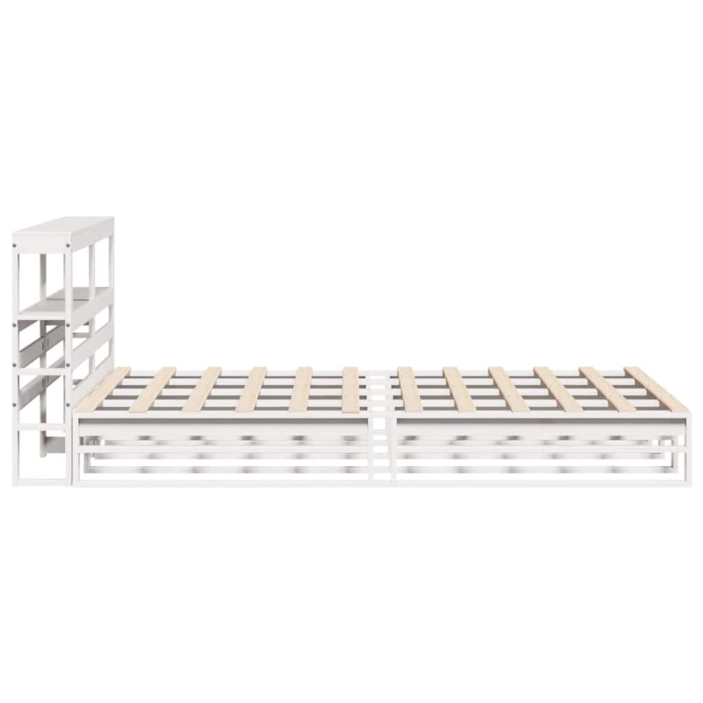 Bed Frame without Mattress White 160x200 cm Solid Wood Pine