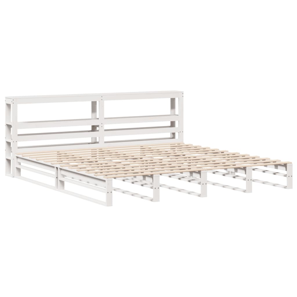 Bed Frame without Mattress White 180x200 cm Super King Solid Wood Pine