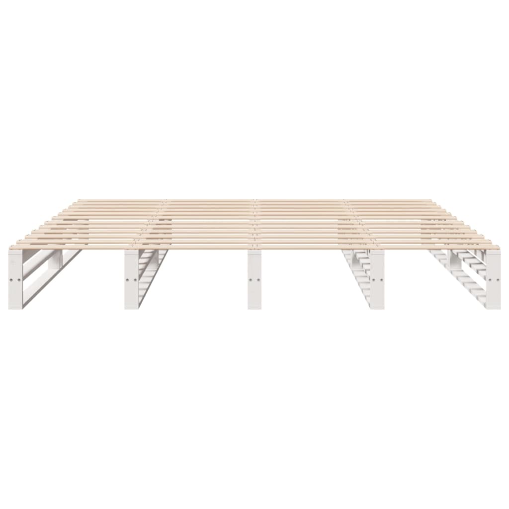 Bed Frame without Mattress White 180x200 cm Super King Solid Wood Pine