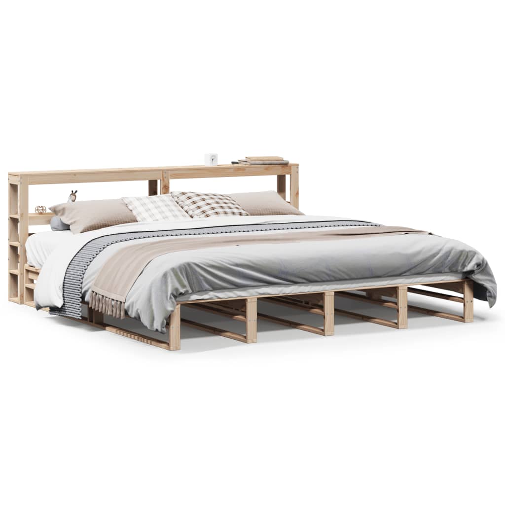Bed Frame without Mattress 200x200 cm Solid Wood Pine