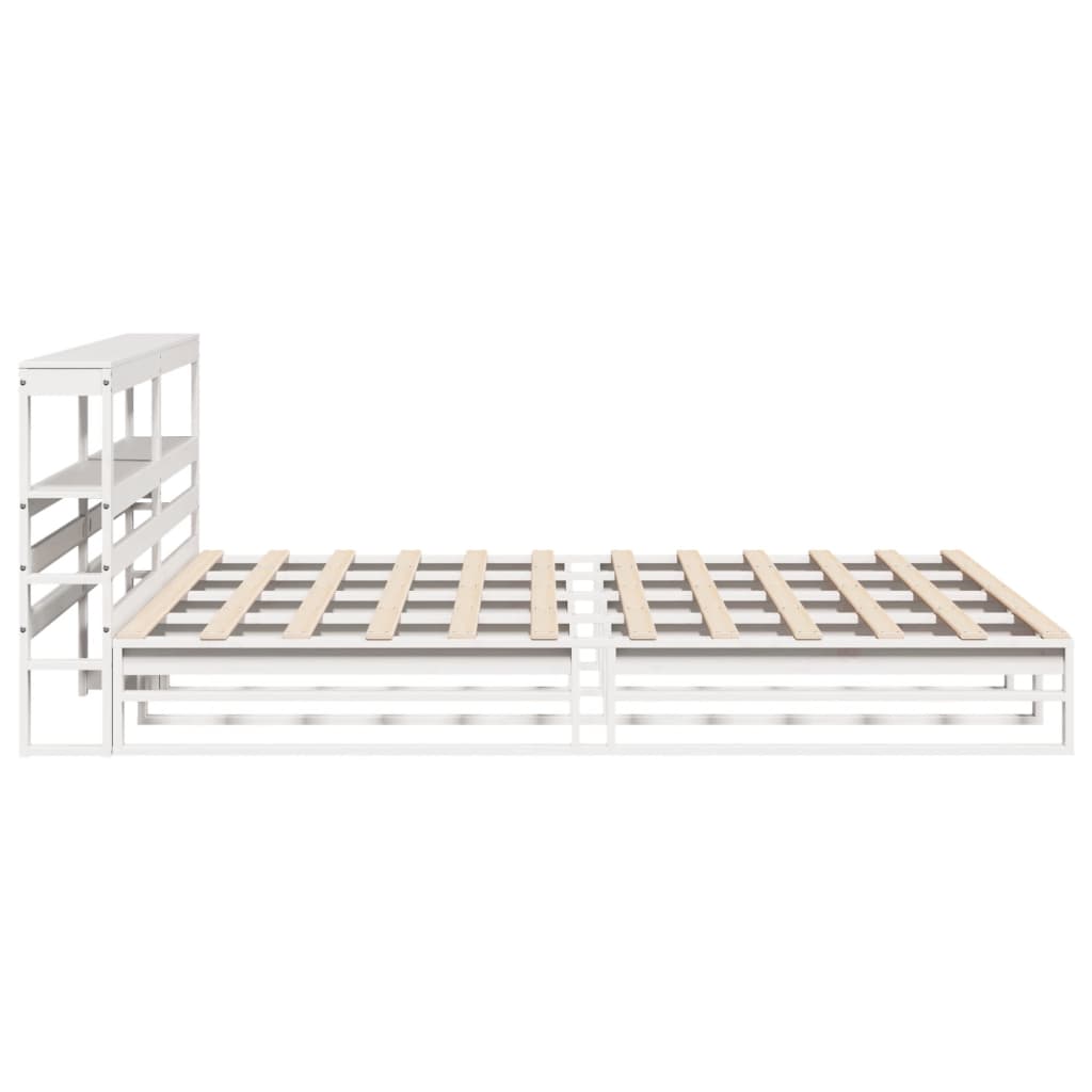 Bed Frame without Mattress White 200x200 cm Solid Wood Pine