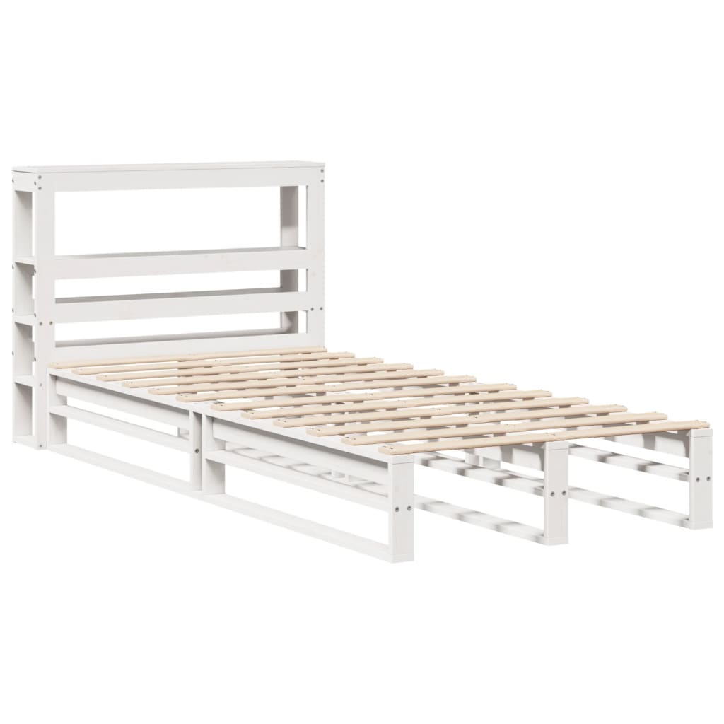 Bed Frame without Mattress White 90x190 cm Single Solid Wood Pine