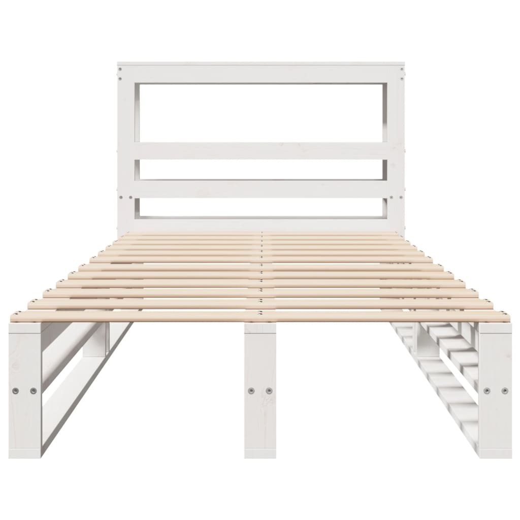 Bed Frame without Mattress White 90x190 cm Single Solid Wood Pine