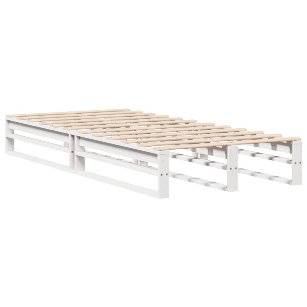 Bed Frame without Mattress White 90x190 cm Single Solid Wood Pine
