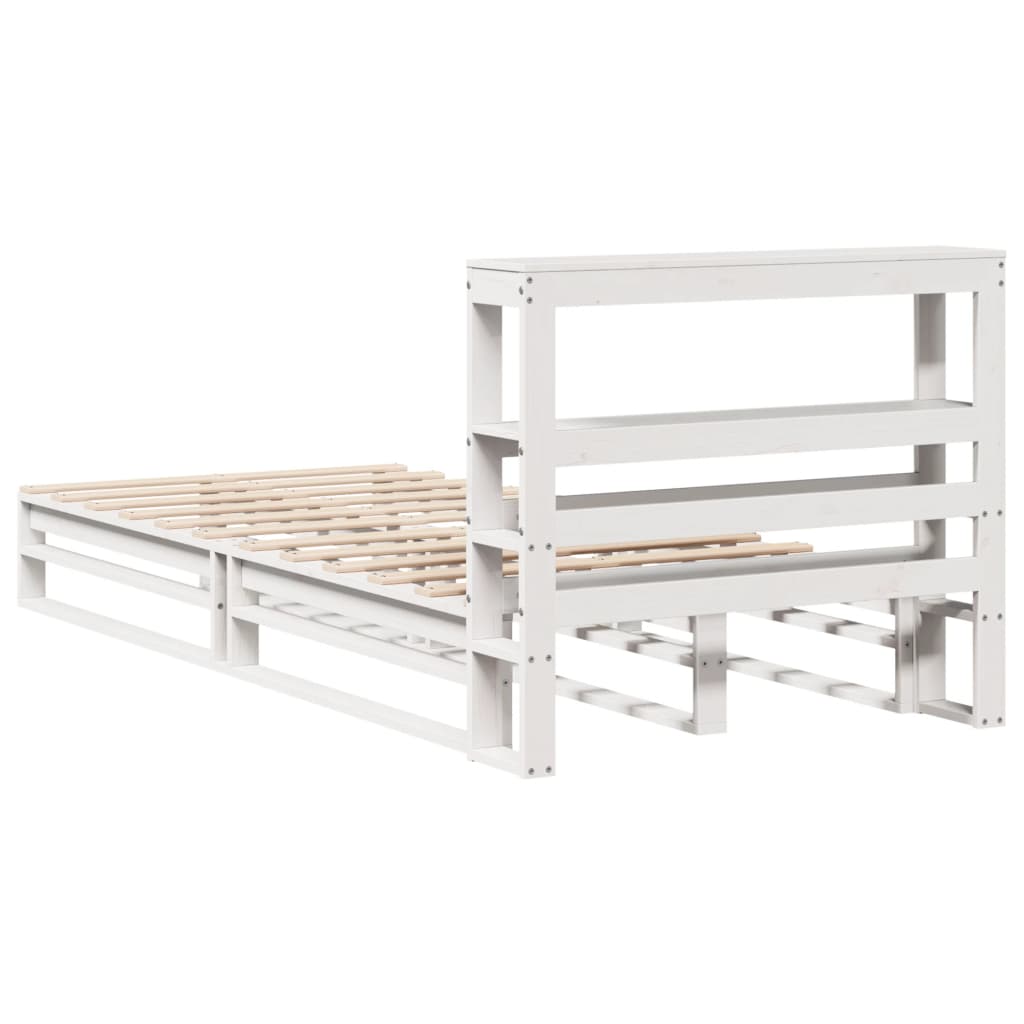 Bed Frame without Mattress White 90x190 cm Single Solid Wood Pine