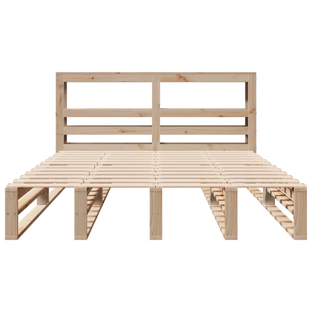 Bed Frame without Mattress 140x190 cm Solid Wood Pine